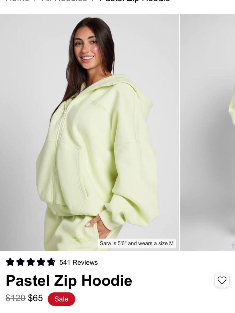 Pastel Light Lime Zip Hoodie - Unbranded